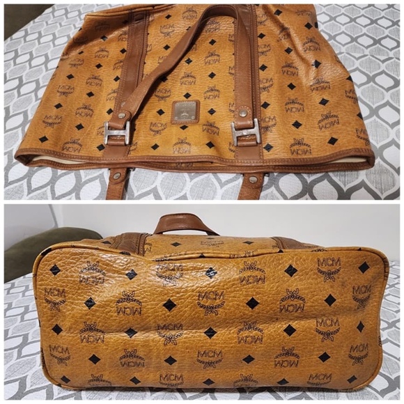 Authentic MCM Visestos Shopping Tote Bag Brown - Picture 6 of 11